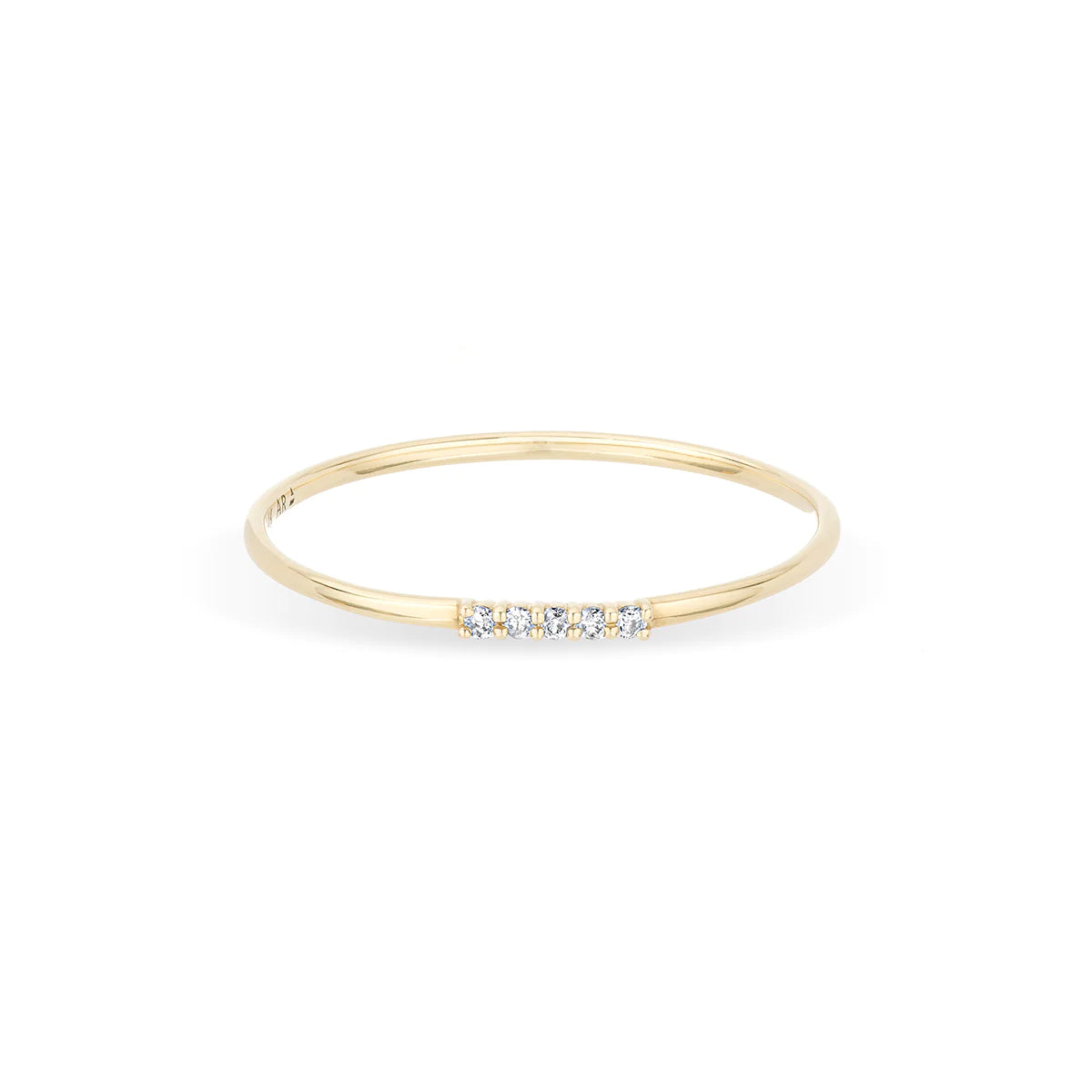 Pave Dash Stacking Ring in Gold