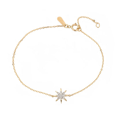 Solid Pave Starburst Bracelet in Gold