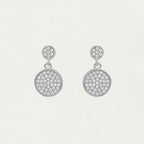 Petite Pave Droplet Earrings in Silver
