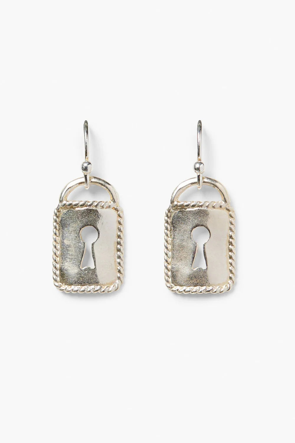 Silver Keyhole Earrings