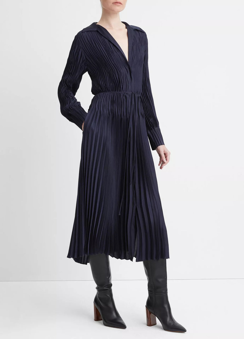 Pintuck Skirt Dress