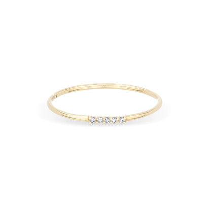 Pave Dash Stacking Ring in Gold