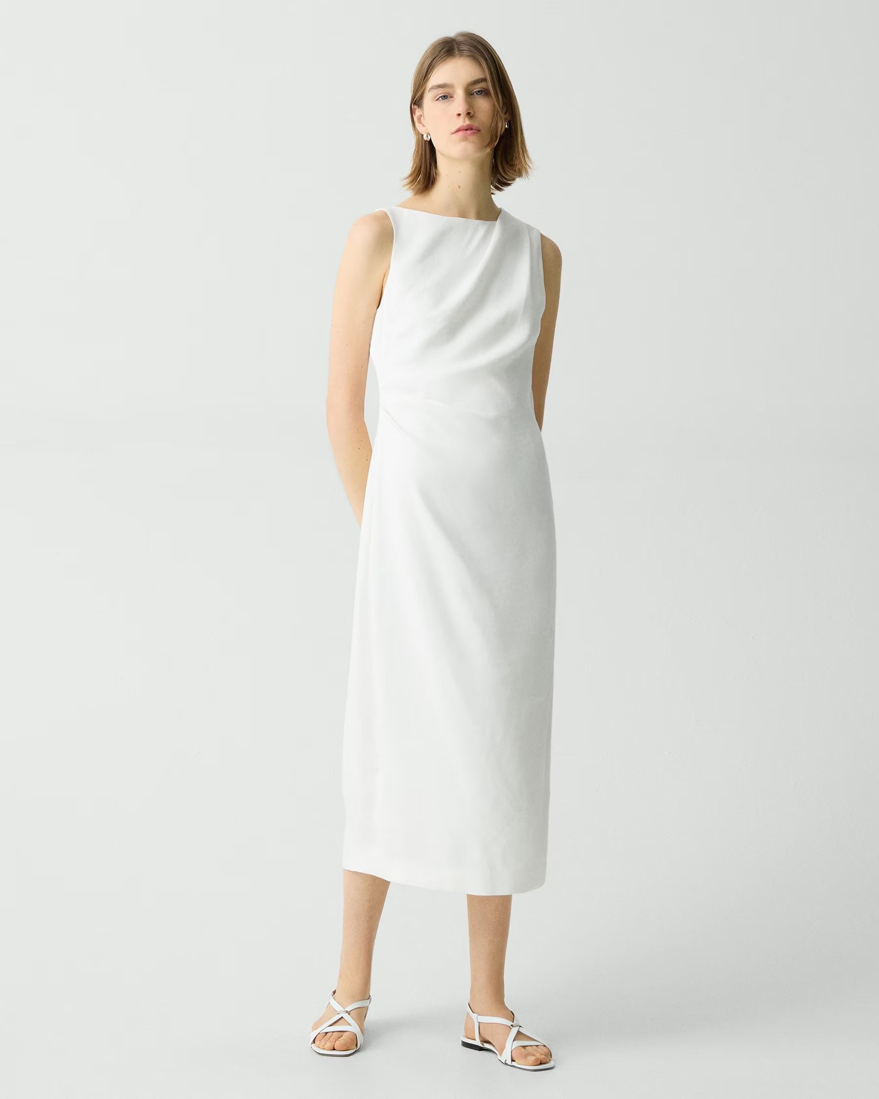 Drape Linen Dress