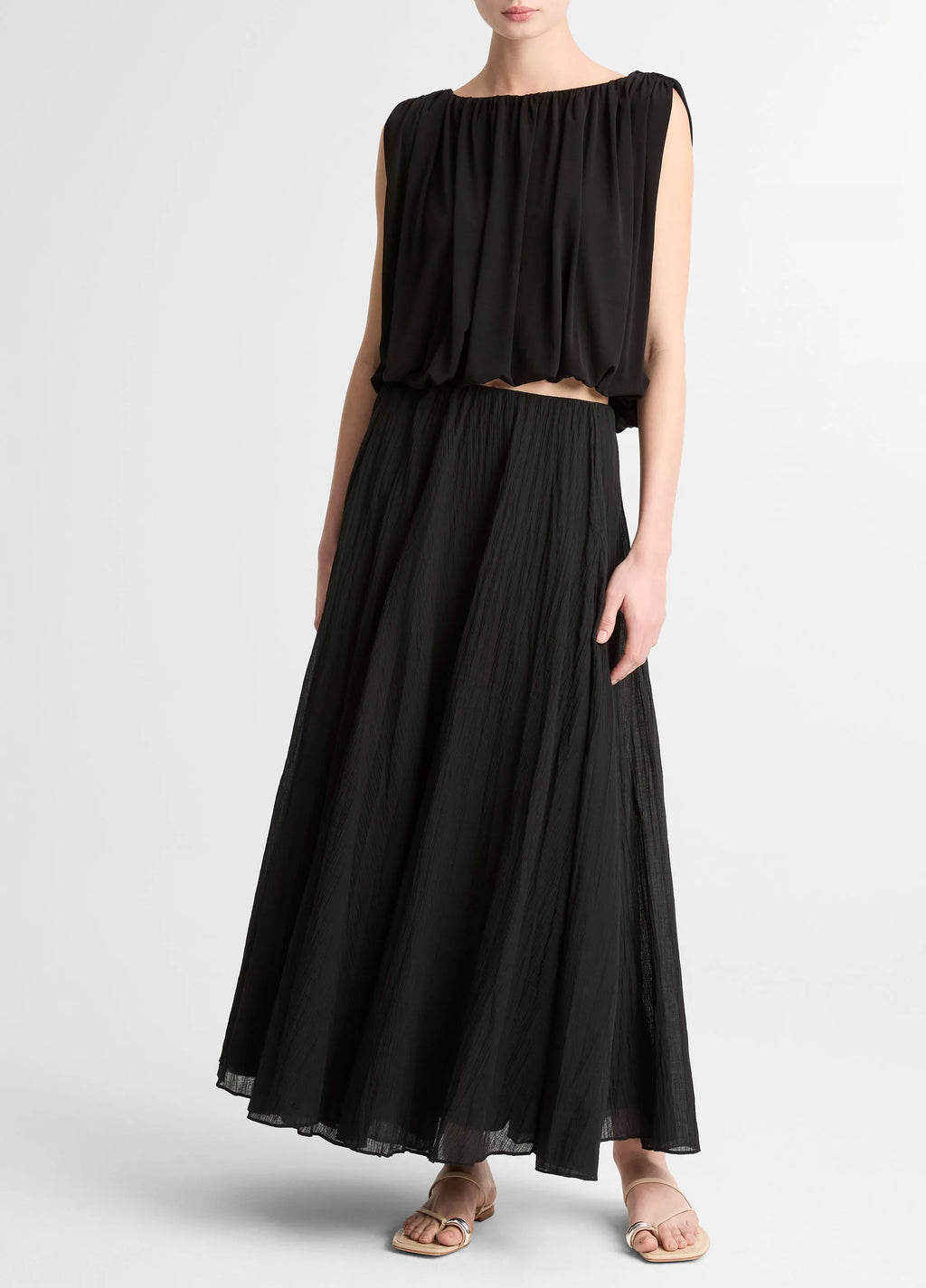 Crinkled Maxi Skirt