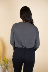 Project Social T Maxine Cozy Rib Sweater in Charcoal