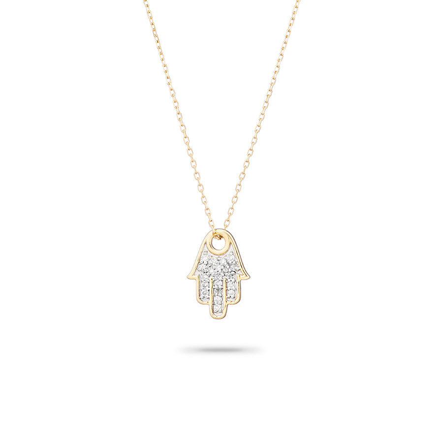 Solid Pave Hamsa Necklace
