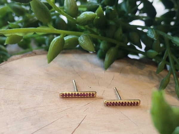 Adina Reyter Ruby Bar Post Earrings